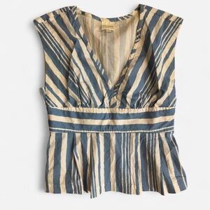 Anthropologie X Tracy Reese Catamaran Striped Peplum Top